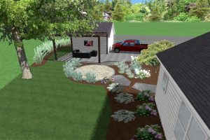 patio with pergula landscape lighting blue ridge ga